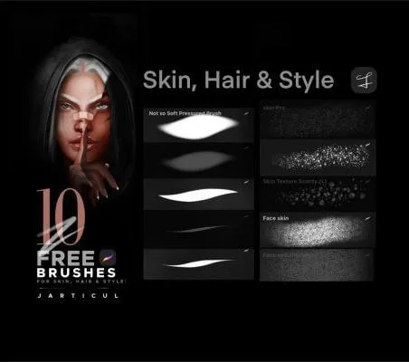 Skin Hair Brushes for Procreate - free Procreate brush pack