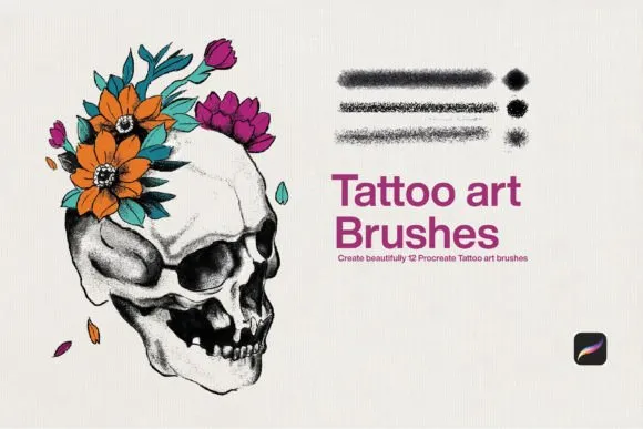 10 Tattoo Art Brushes Procreate - free Procreate brush pack