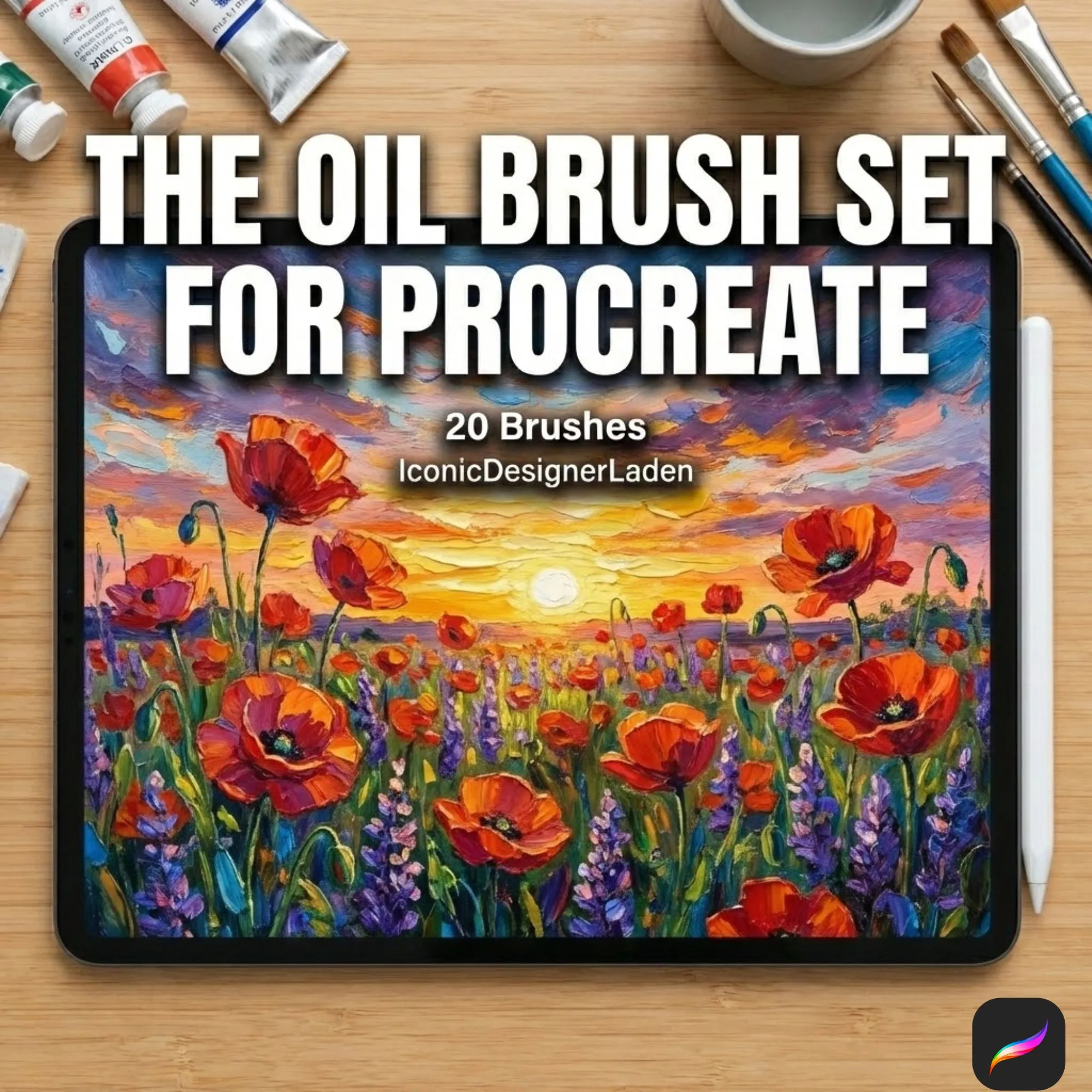 The Oil Brush Set for Procreate - free Procreate brush pack