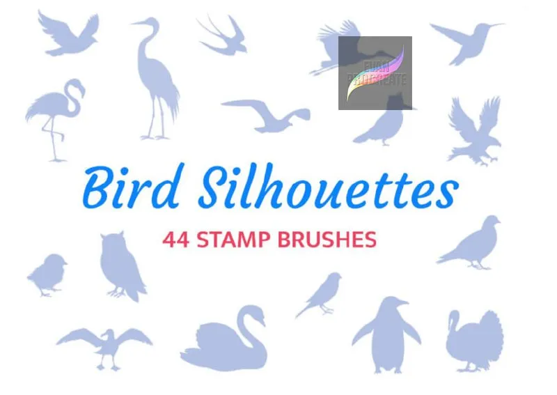 Bird Silhouettes for Procreate - free Procreate brush pack