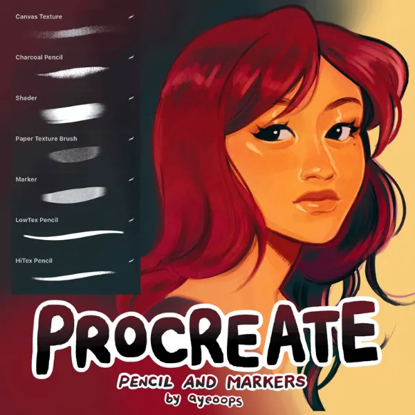 Pencil and Marker Brush Pack for Procreate - free Procreate brush pack
