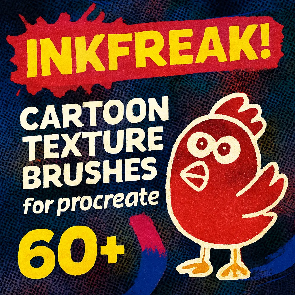 60+ Cartoon Texture Brushes for Procreate - free Procreate brush pack