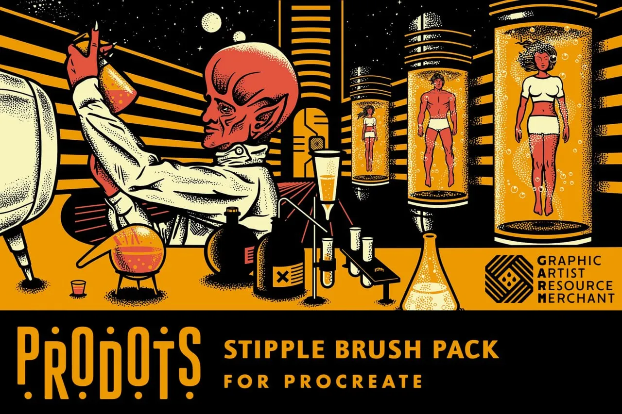 Stipple Brushes For Procreate - free Procreate brush pack