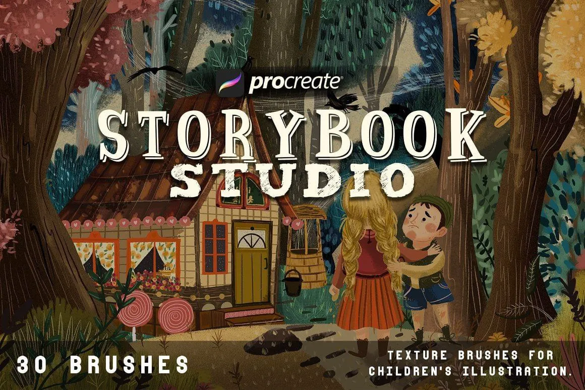 30 Texture Brushes For Procreate - Procreate brush pack