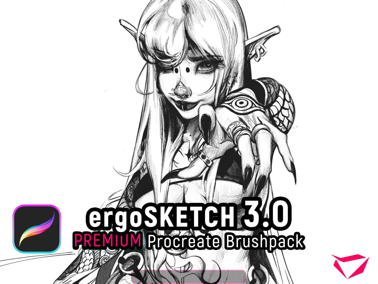 ergoSKETCH 3.0 - Procreate Brushset - free Procreate brush pack