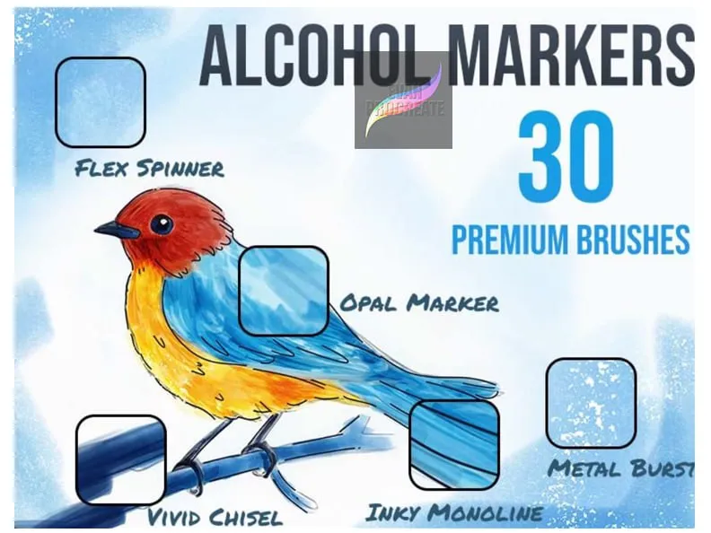 Alcohol Markers for Procreate - free Procreate brush pack