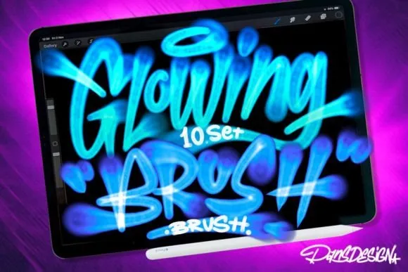 Dans Glowing Light Brush Procreate - free Procreate brush pack