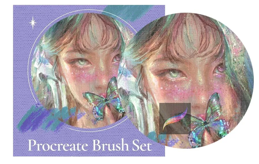 Oil Brushes for Procreate (Realistic Canvas Texture & Paint) - free Procreate brush pack