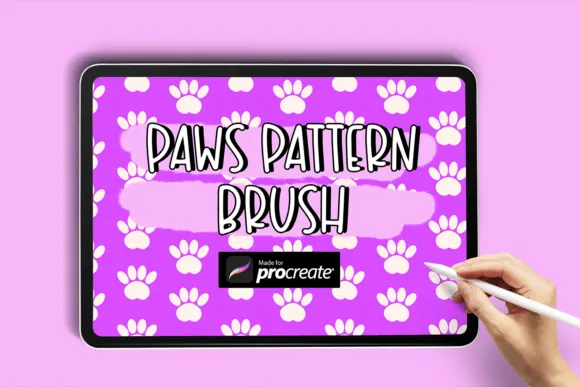Paws Pattern Procreate Brushes - free Procreate brush pack thumbnail 2