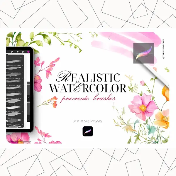 Realistic Watercolor Brushes - Procreate Brushes - free Procreate brush pack