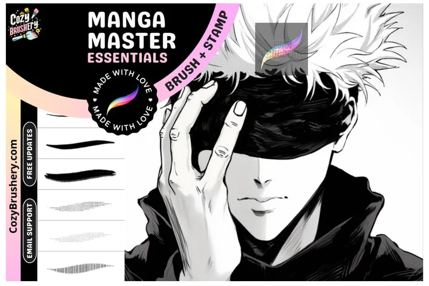 Manga Brushes for Procreate - free Procreate brush pack
