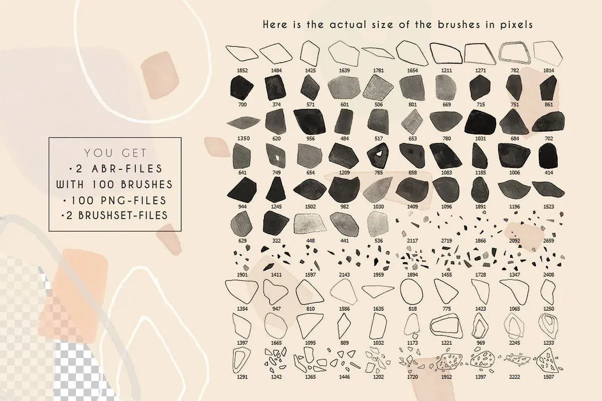 Procreate Shape Stamps 100 – Essential Shape Stamp Pack - free Procreate brush pack