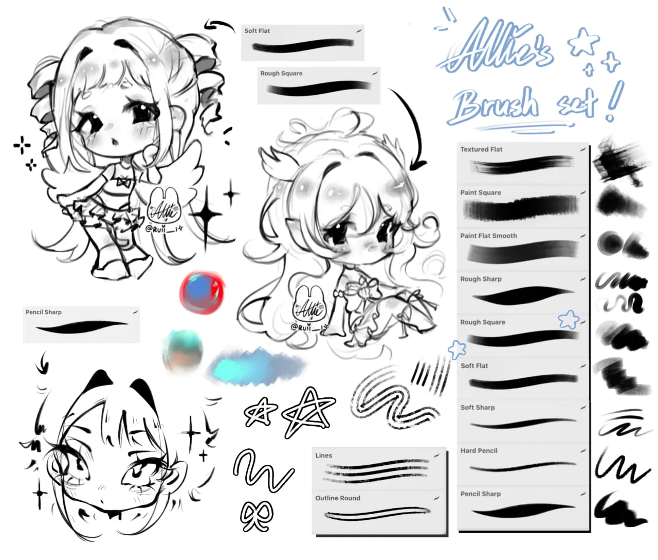 Sketch Brushes for Procreate - free Procreate brush pack