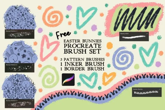 Easter Bunny Procreate Brush Set - free Procreate brush pack