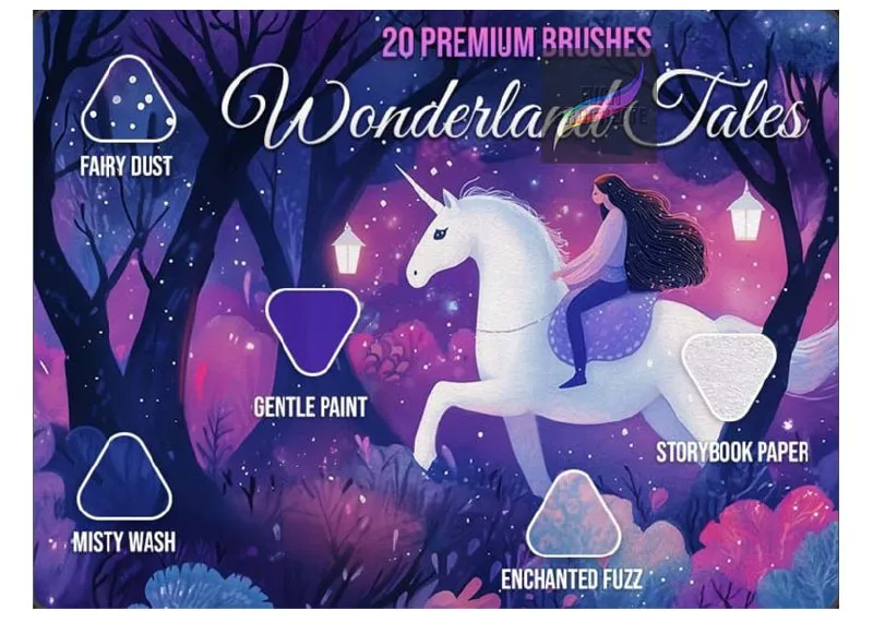 Wonderland Tales Brushes for Procreate - free Procreate brush pack