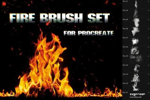 Fire and Flame Procreate Brushes - free Procreate brush pack