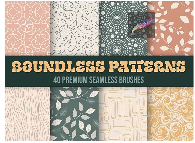 Pattern Brushes for Procreate – 40 Boundless Seamless Brushes - free Procreate brush pack