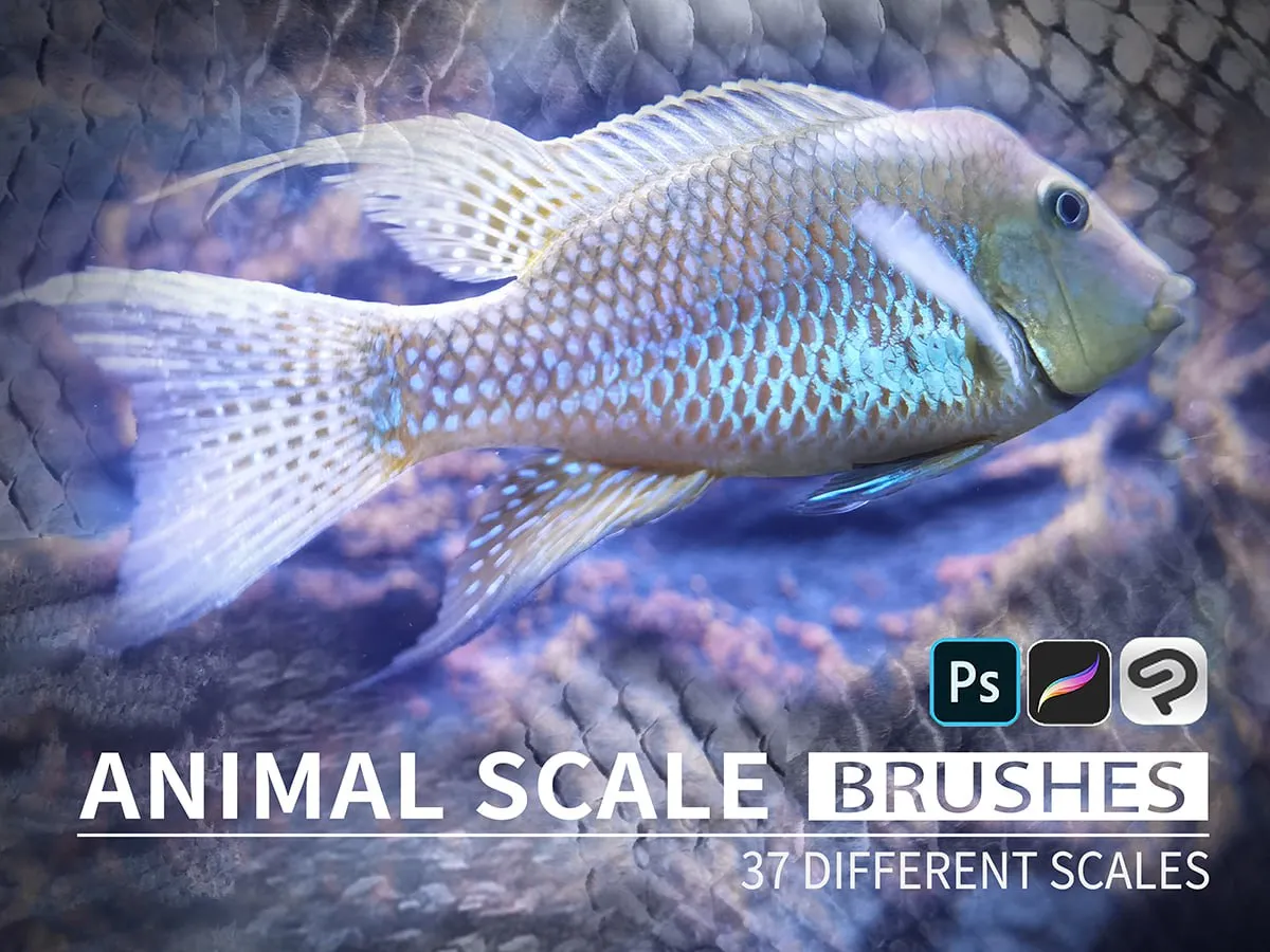 37 Animal Scale Brushes for Procreate - free Procreate brush pack