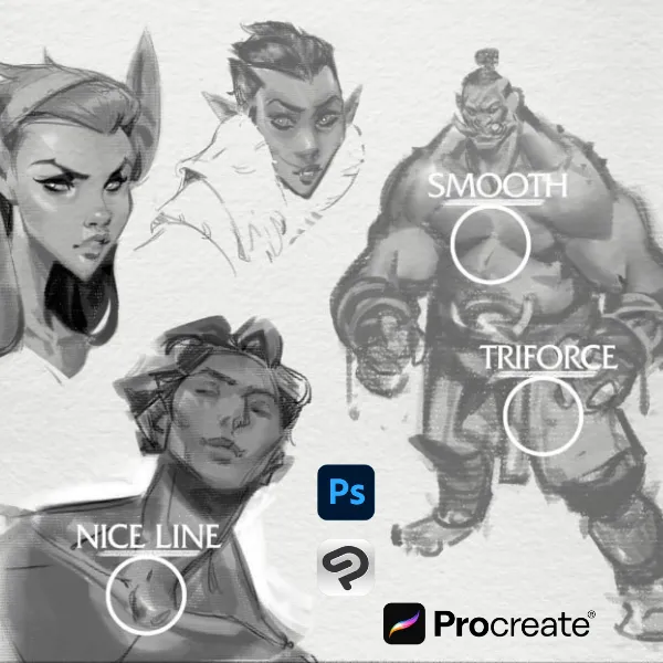 9 Basic Brushes for Procreate, Photoshop & Clip Studio Paint - free Procreate brush pack