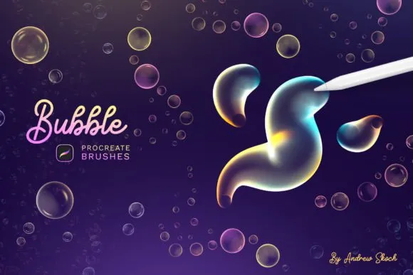 Bubbles Procreate Brushes - free Procreate brush pack thumbnail 2