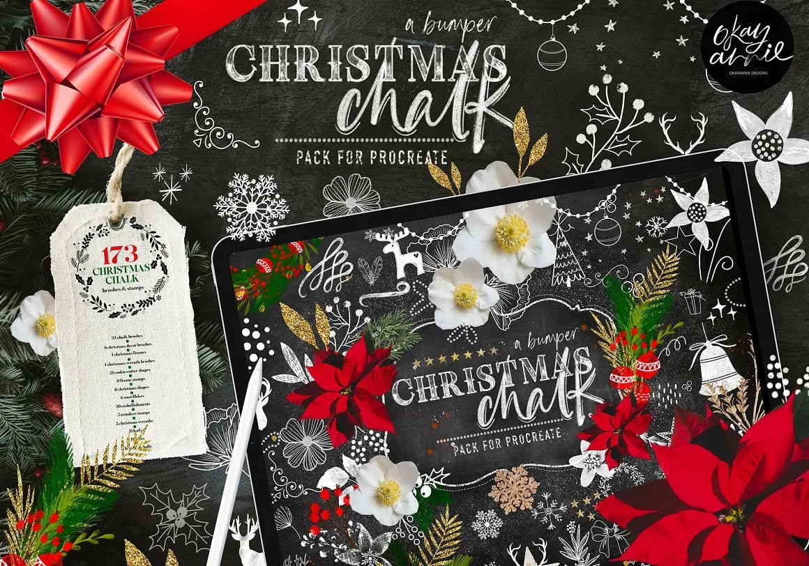 procreate christmas brushes - free Procreate brush pack