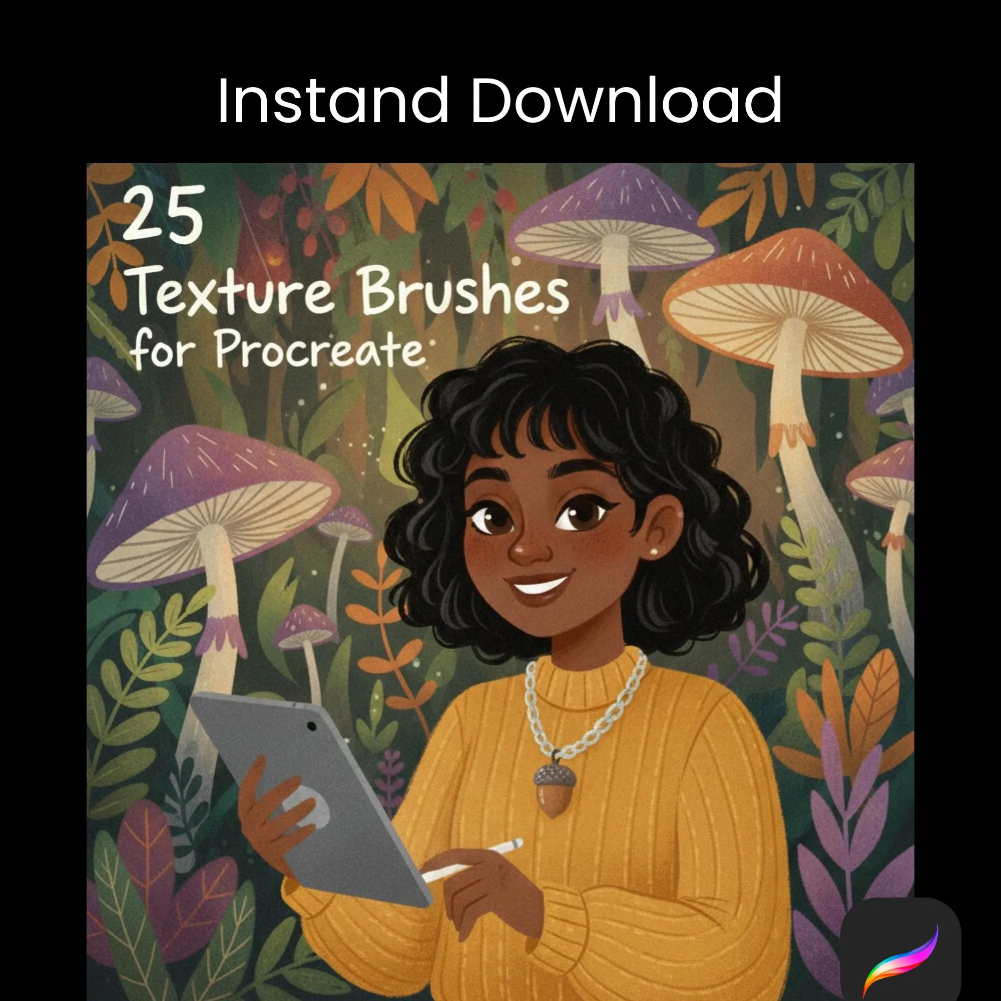 25 texture brushset for procreate - free Procreate brush pack